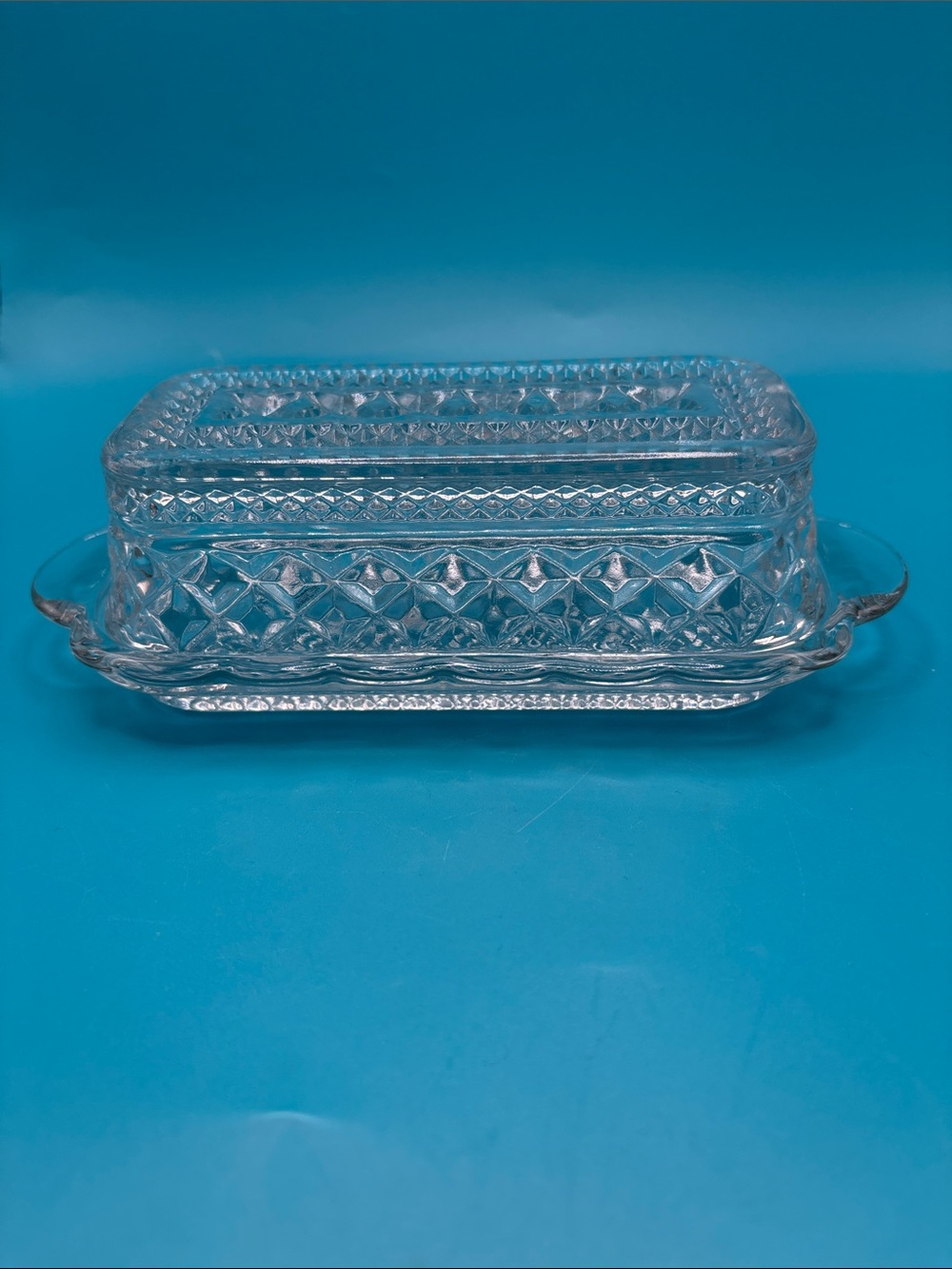 Anchor Hocking Wexford Vintage Clear Covered Butter Dish